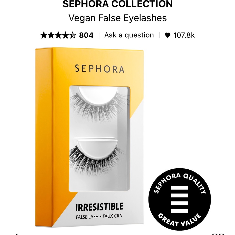Sephora Collection Falsies False Lashes Irresistible